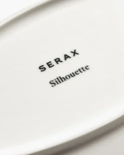 Plat de service ovale en porcelaine blanche 30x21x3,2cm L Silhouette - Serax