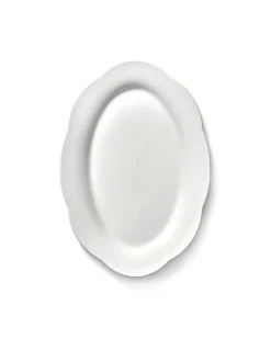 Plat de service ovale en porcelaine blanche 30x21x3,2cm L Silhouette - Serax