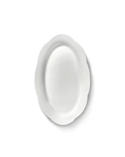Plat de service ovale en porcelaine blanche 24,5x15x3,2cm M Silhouette - Serax