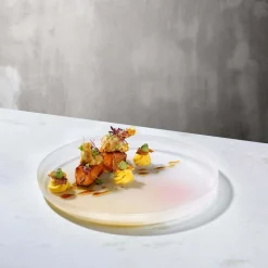 Plat de service Pigmento 28 Cm Beige & Rose Sprayed - Nude Glass