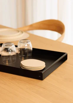Plateau de service en acier noir 45x30x4cm Dava - Metallbude