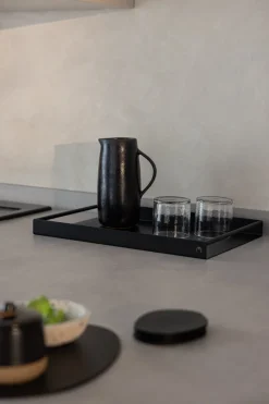 Plateau de service en acier noir 45x30x4cm Dava - Metallbude