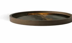 Plateau de service rond en verre 30 cm Bronze Organic - Ethnicraft Accessories