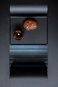 Plateau en acier noir 34x24cm Cut X - Metallbude