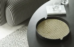 Plateau en bouleau et rotin noir 35 cm Salon - Normann Copenhagen