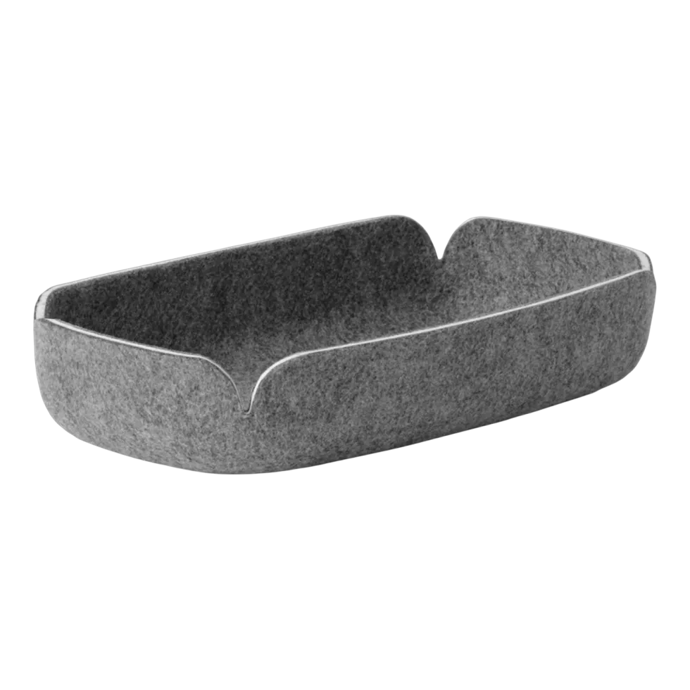Plateau en fibres recyclées gris 28x15,5cm Restore - Muuto