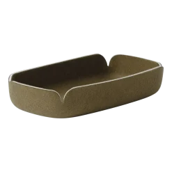 Plateau en fibres recyclées marron vert 28x15,5cm Restore - Muuto