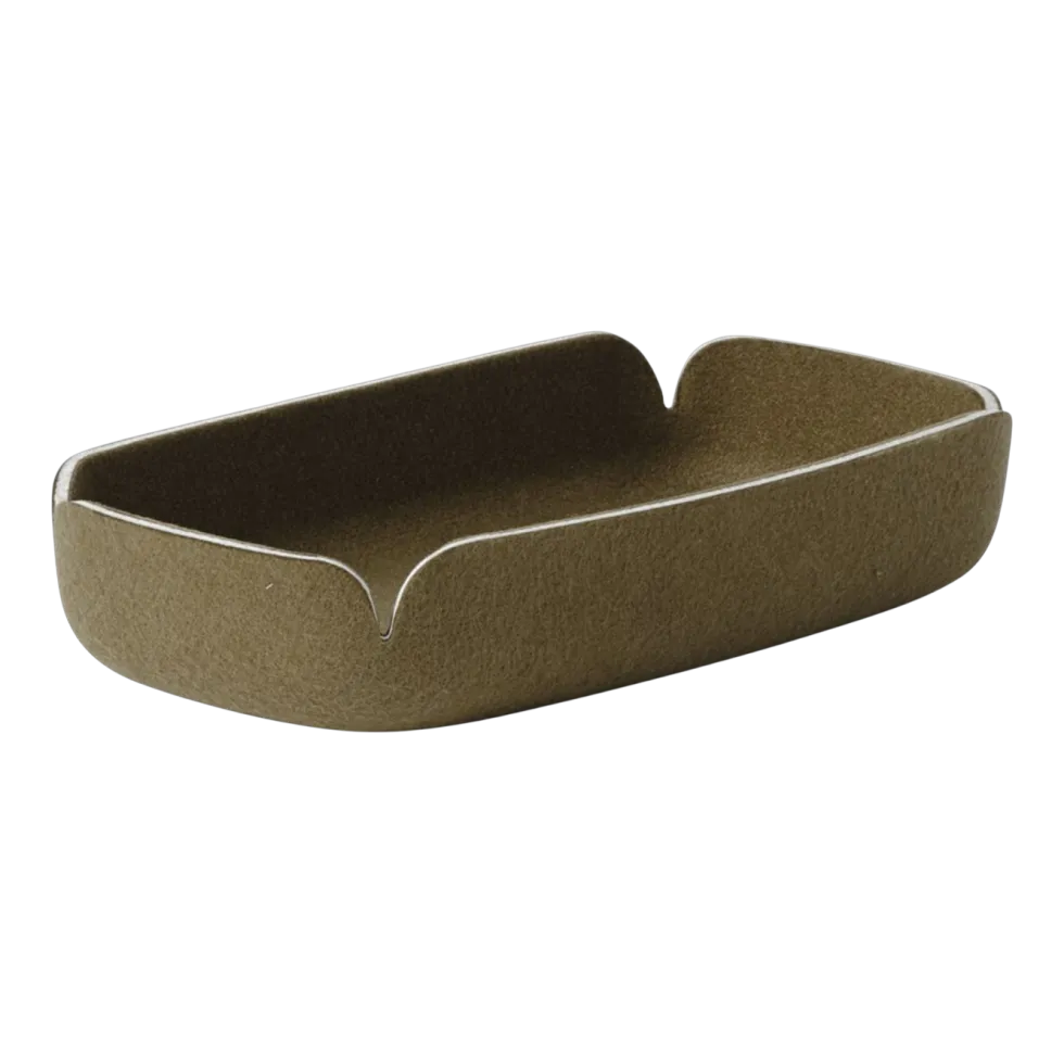 Plateau en fibres recyclées marron vert 28x15,5cm Restore - Muuto