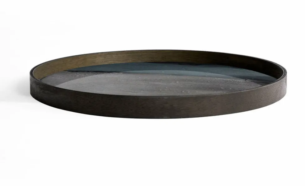 Plateau en verre organique graphite L Linear Flow - Ethnicraft Accessories