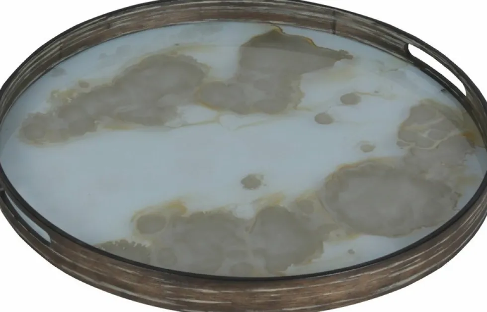 Plateau en verre organique Mist Gold S - Ethnicraft Accessories
