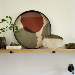 Plateau en verre rouge avec points S Translucent Silhouettes - Ethnicraft Accessories