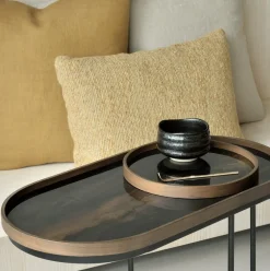Plateau ovale en verre Bronze Organic M - Ethnicraft Accessories