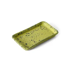 Plateau rectangulaire en grès jaune 7,7x13,6x2cm Vaisselle 70s - HKLiving