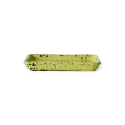 Plateau rectangulaire en grès jaune 7,7x13,6x2cm Vaisselle 70s - HKLiving