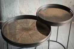 Plateau rond en miroir Bronze Slice - Ethnicraft Accessories