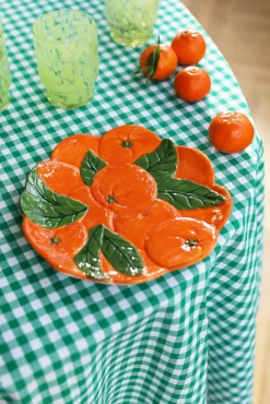 Plat en dolomite à motifs oranges - &Klevering