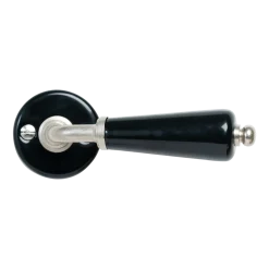 Poignée de porte simple en porcelaine noire sur rosace Canon - Merigous
