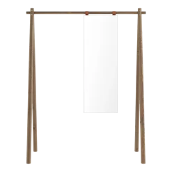 Portant avec miroir en pin foncé laqué 74 x 150 x 177 cm Hongi - Karup Design