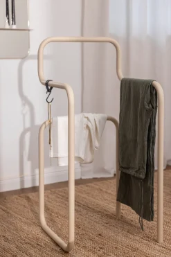 Portant à vêtements en acier beige cashew 89,5x42,5cm James - Metallbude