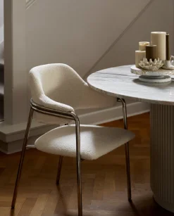 Porte-bougie en grès beige 16x7,5cm Natuna - Nordal
