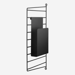 Porte magazine 5x27x17cm en acier noir (sans montant) - String furniture