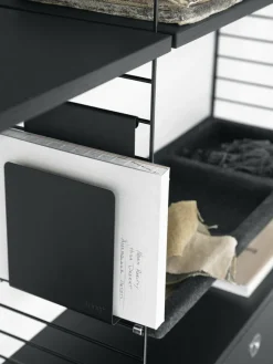 Porte magazine 5x27x17cm en acier noir (sans montant) - String furniture