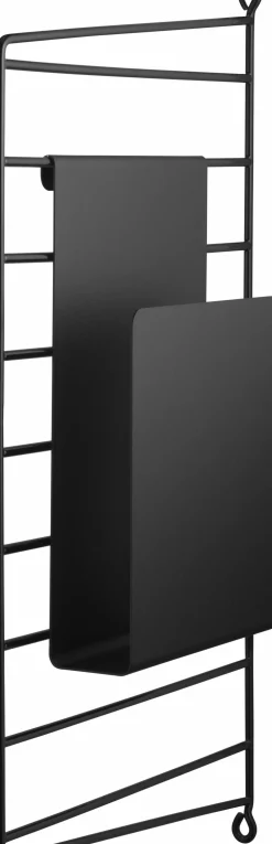 Porte magazine 5x27x17cm en acier noir (sans montant) - String furniture