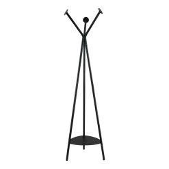 Porte-manteau en acier noir 33 x 178 cm Edgar - Resistub