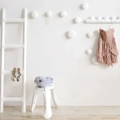 Porte-manteaux en acier blanc Kamm 3 - Zieta