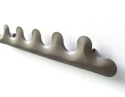 Porte-manteaux en acier gris beige mat Kamm 5 - Zieta