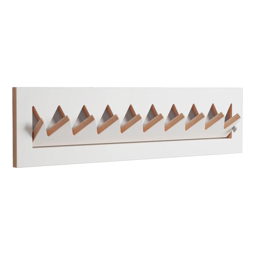Porte-manteaux en bouleau teinté blanc 80x20cm Fläpps Crownhäng - Ambivalenz