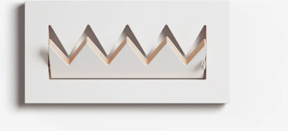 Porte-manteaux en bouleau teinté blanc 40x20cm Fläpps Crownhäng - Ambivalenz