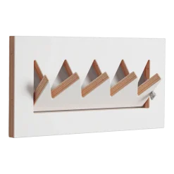 Porte-manteaux en bouleau teinté blanc 40x20cm Fläpps Crownhäng - Ambivalenz