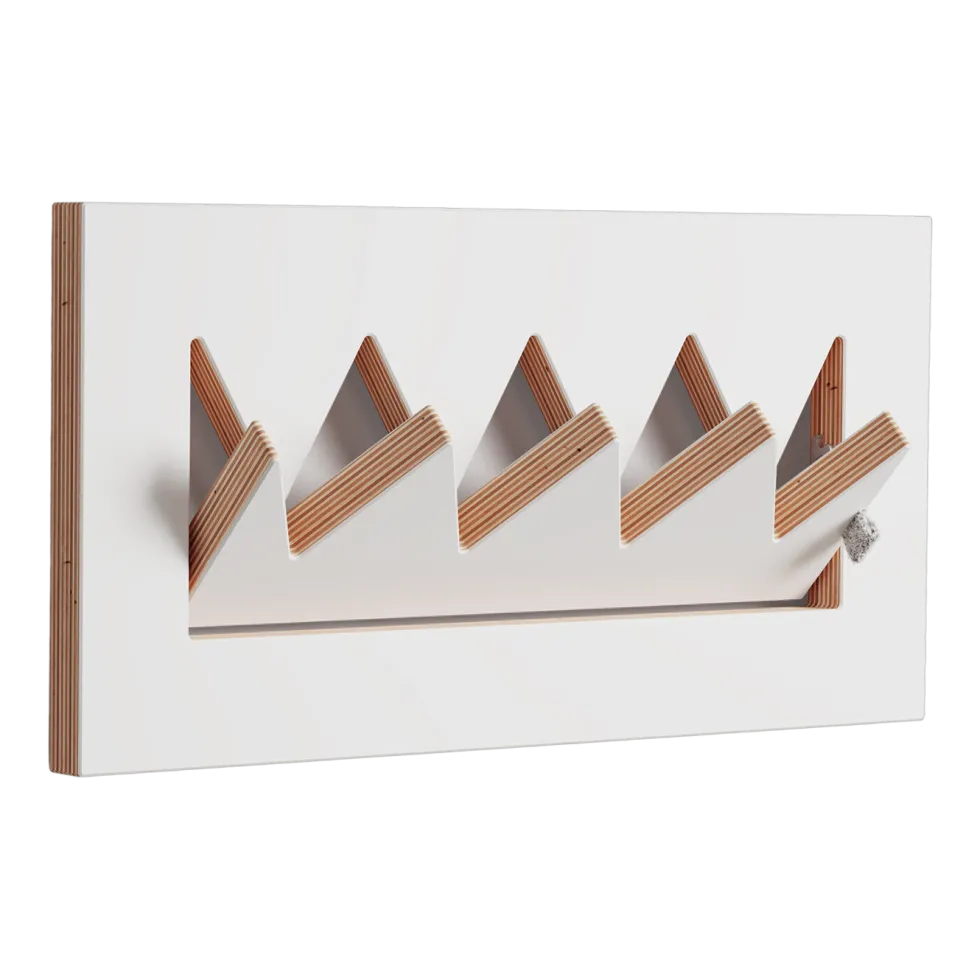 Porte-manteaux en bouleau teinté blanc 40x20cm Fläpps Crownhäng - Ambivalenz