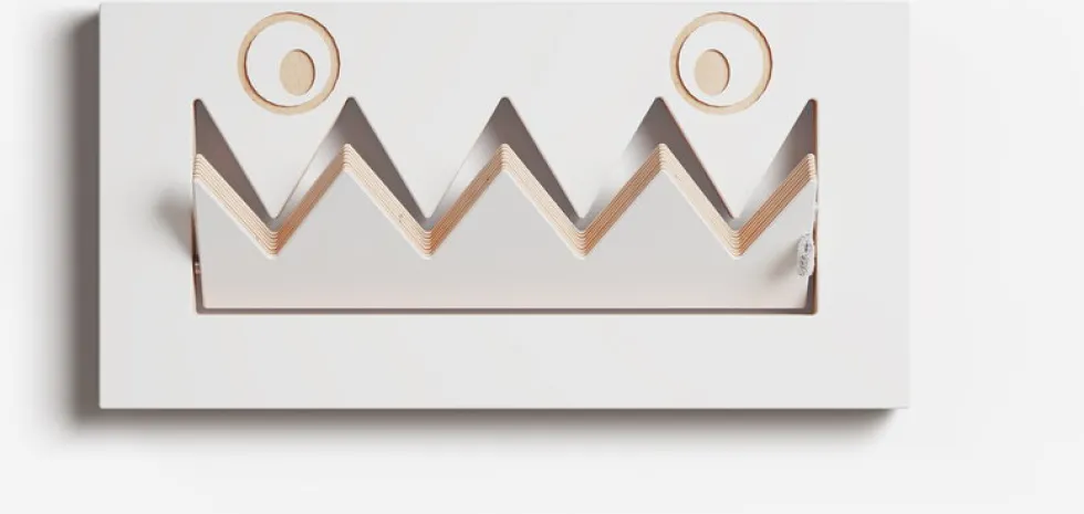 Porte-manteaux en bouleau teinté blanc 40x20cm Fläpps Monsterhäng - Ambivalenz