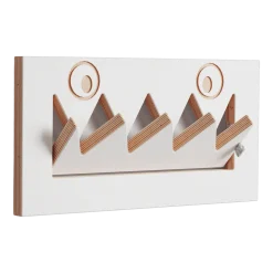 Porte-manteaux en bouleau teinté blanc 40x20cm Fläpps Monsterhäng - Ambivalenz
