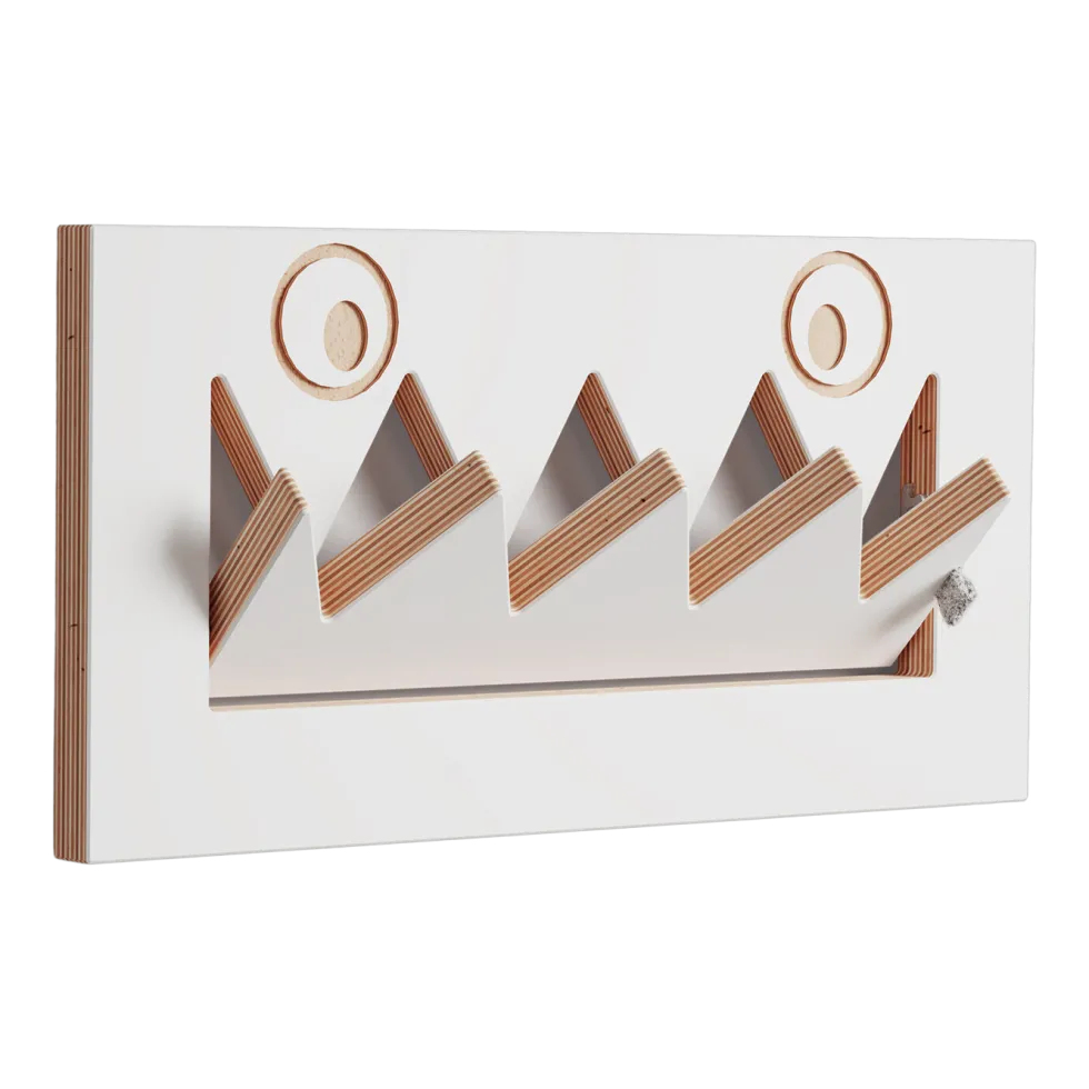 Porte-manteaux en bouleau teinté blanc 40x20cm Fläpps Monsterhäng - Ambivalenz