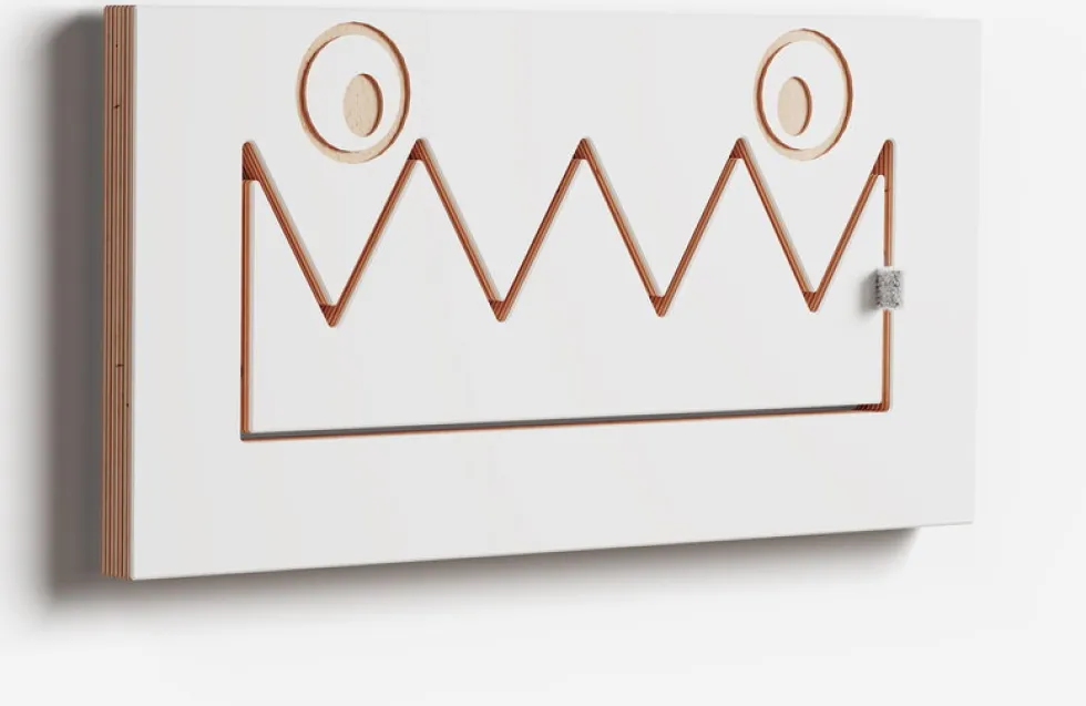 Porte-manteaux en bouleau teinté blanc 40x20cm Fläpps Monsterhäng - Ambivalenz