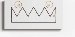 Porte-manteaux en bouleau teinté blanc 40x20cm Fläpps Monsterhäng - Ambivalenz