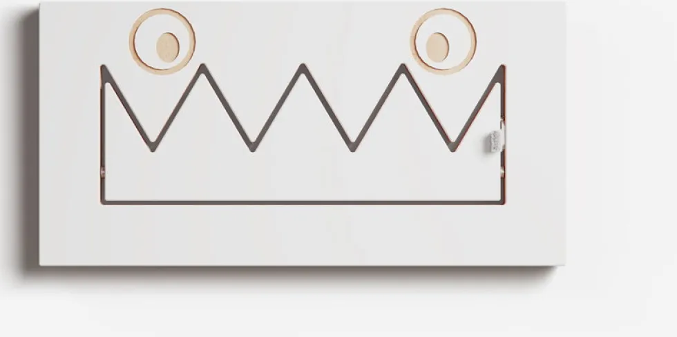 Porte-manteaux en bouleau teinté blanc 40x20cm Fläpps Monsterhäng - Ambivalenz
