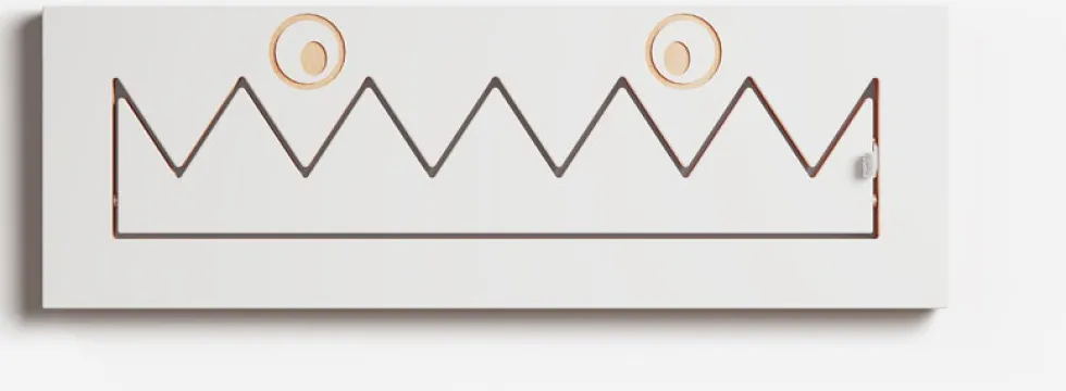 Porte-manteaux en bouleau teinté blanc 60x20cm Fläpps Monsterhäng - Ambivalenz