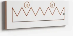 Porte-manteaux en bouleau teinté blanc 60x20cm Fläpps Monsterhäng - Ambivalenz