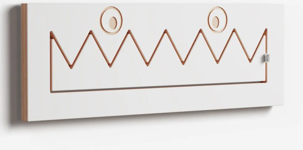 Porte-manteaux en bouleau teinté blanc 60x20cm Fläpps Monsterhäng - Ambivalenz