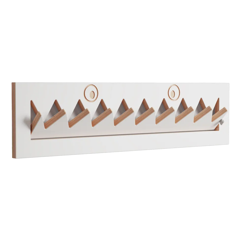 Porte-manteaux en bouleau teinté blanc 80x20cm Fläpps Monsterhäng - Ambivalenz