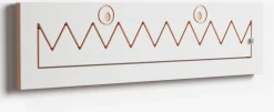 Porte-manteaux en bouleau teinté blanc 80x20cm Fläpps Monsterhäng - Ambivalenz