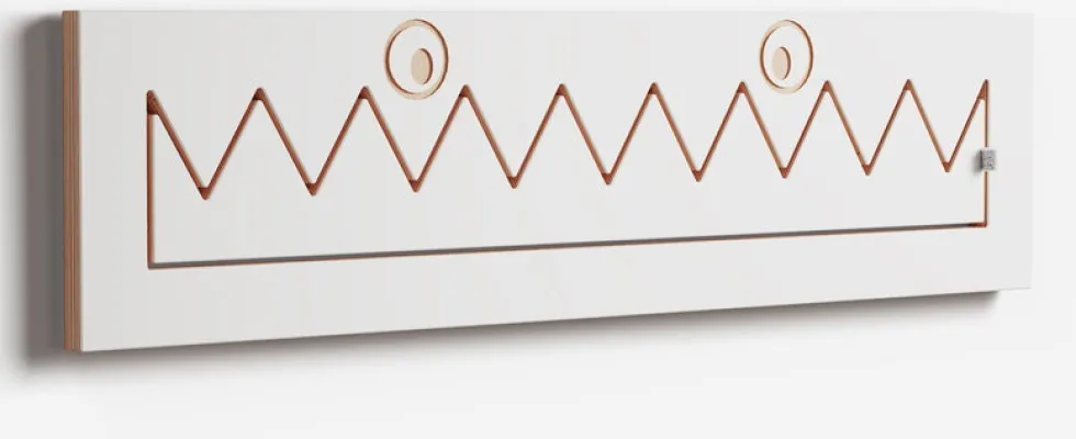Porte-manteaux en bouleau teinté blanc 80x20cm Fläpps Monsterhäng - Ambivalenz
