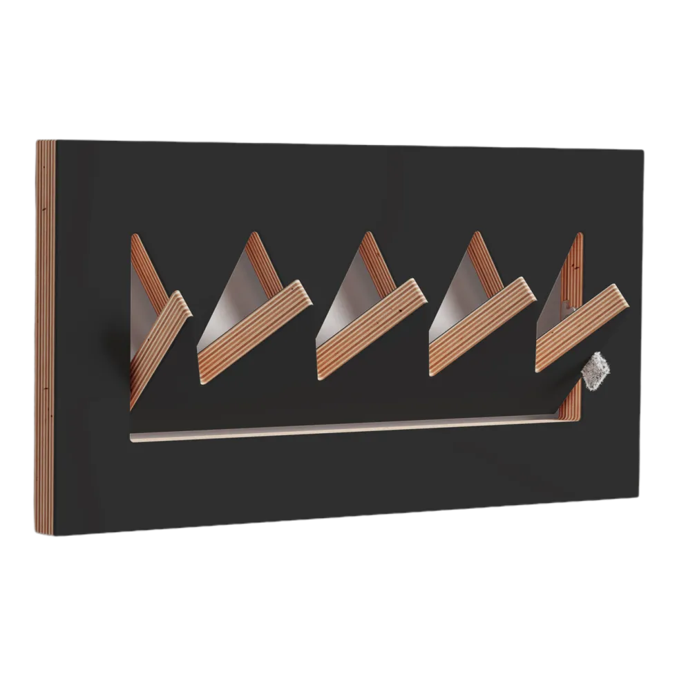 Porte-manteaux en bouleau teinté noir 40x20cm Fläpps Crownhäng - Ambivalenz