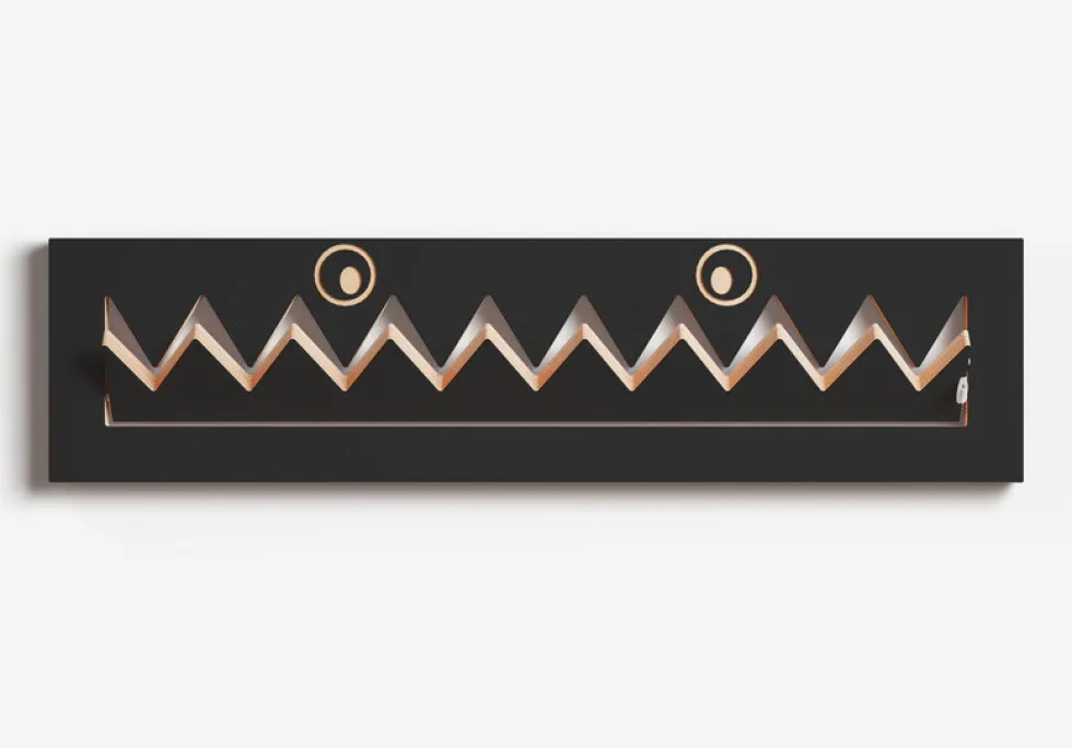 Porte-manteaux en bouleau teinté noir 80x20cm Fläpps Monsterhäng - Ambivalenz