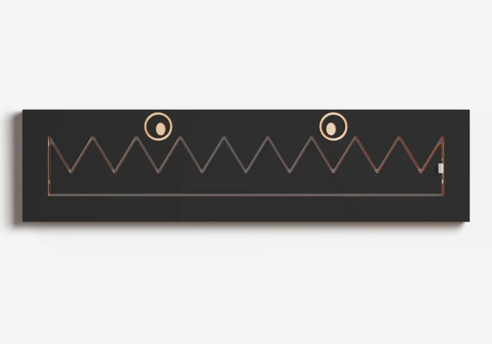 Porte-manteaux en bouleau teinté noir 80x20cm Fläpps Monsterhäng - Ambivalenz