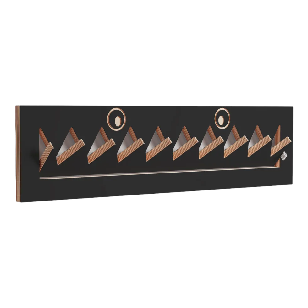 Porte-manteaux en bouleau teinté noir 80x20cm Fläpps Monsterhäng - Ambivalenz
